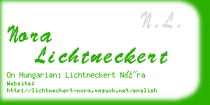 nora lichtneckert business card